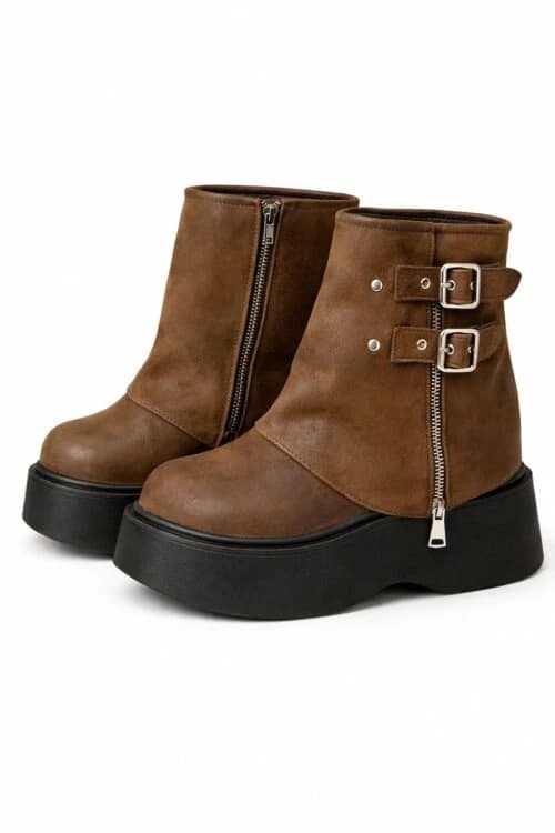 Buckle Zip Boot